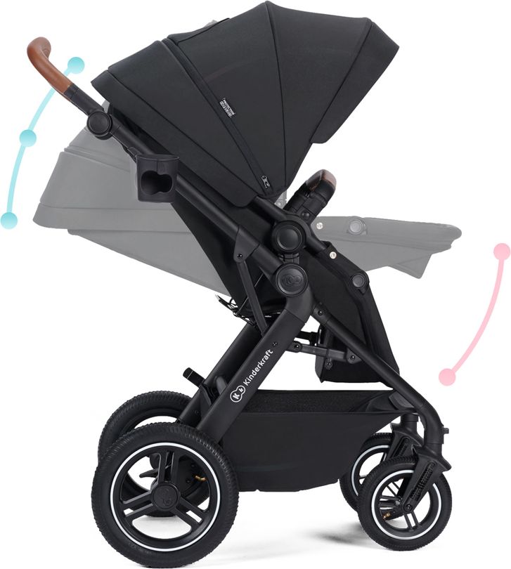 KINDERKRAFT Kočárek kombinovaný B-tour Lite 3v1 Black - obrázek 36