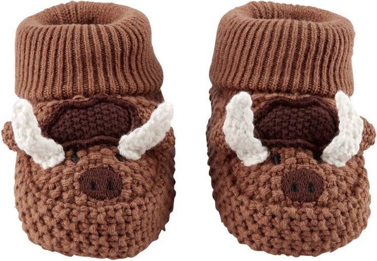 CARTER'S Botičky hačkované Brown Buffalo kluk LBB NB, vel. S 56 - obrázek 1
