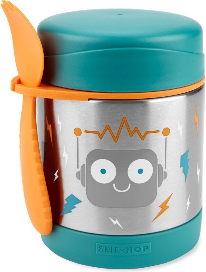 SKIP HOP Spark Style Termoska na jídlo se lžičkou/vidličkou Robot 325 ml, 3+ - obrázek 1