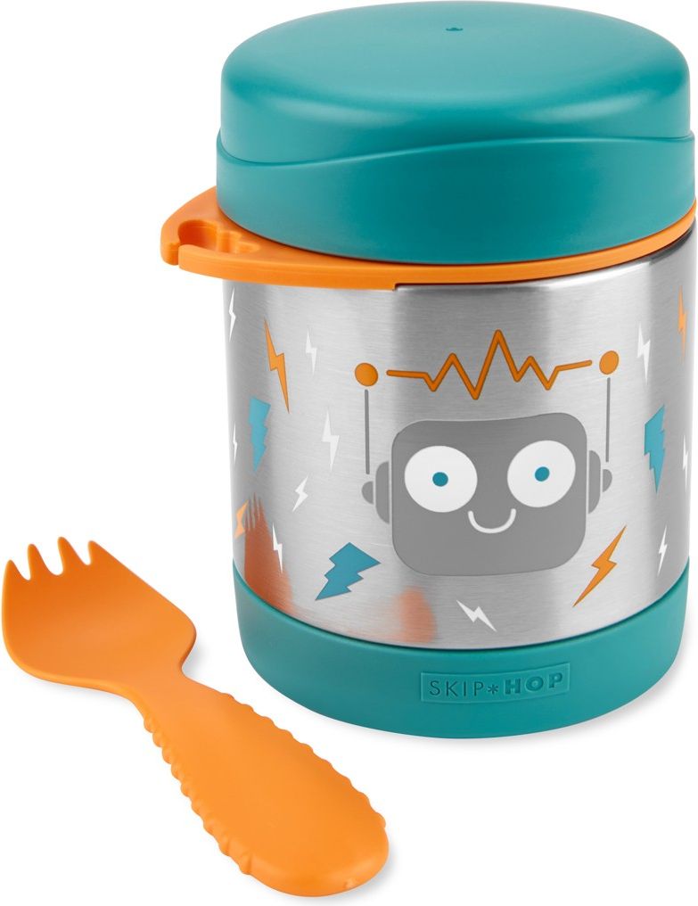 SKIP HOP Spark Style Termoska na jídlo se lžičkou/vidličkou Robot 325 ml, 3+ - obrázek 2