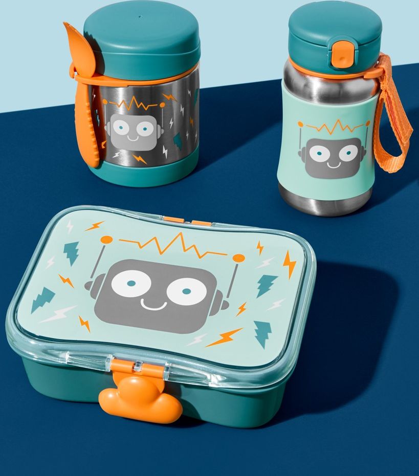SKIP HOP Spark Style Termoska na jídlo se lžičkou/vidličkou Robot 325 ml, 3+ - obrázek 3
