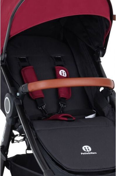 PETITE&MARS Kočárek Street+ Air Black Deep Ruby Complete + stříška letní na Street+ Summer Silver - obrázek 5