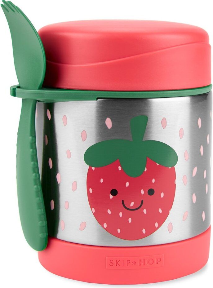 SKIP HOP Spark Style Termoska na jídlo se lžičkou/vidličkou Jahoda 325 ml, 3+ - obrázek 1