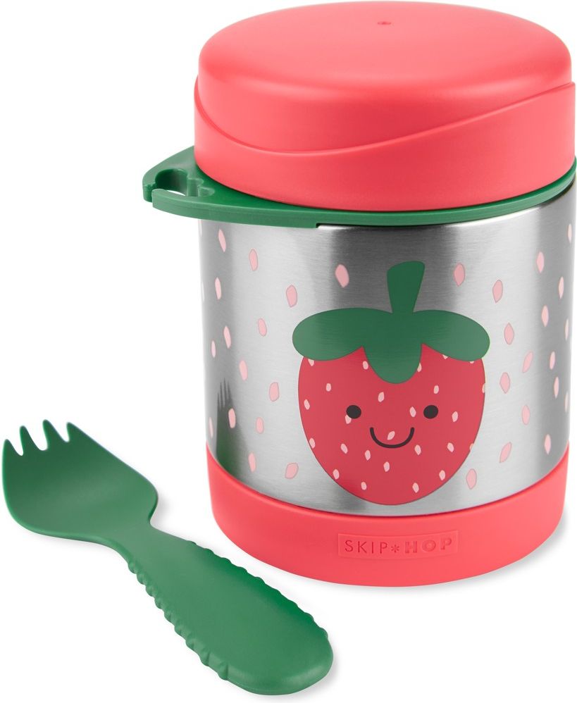 SKIP HOP Spark Style Termoska na jídlo se lžičkou/vidličkou Jahoda 325 ml, 3+ - obrázek 2