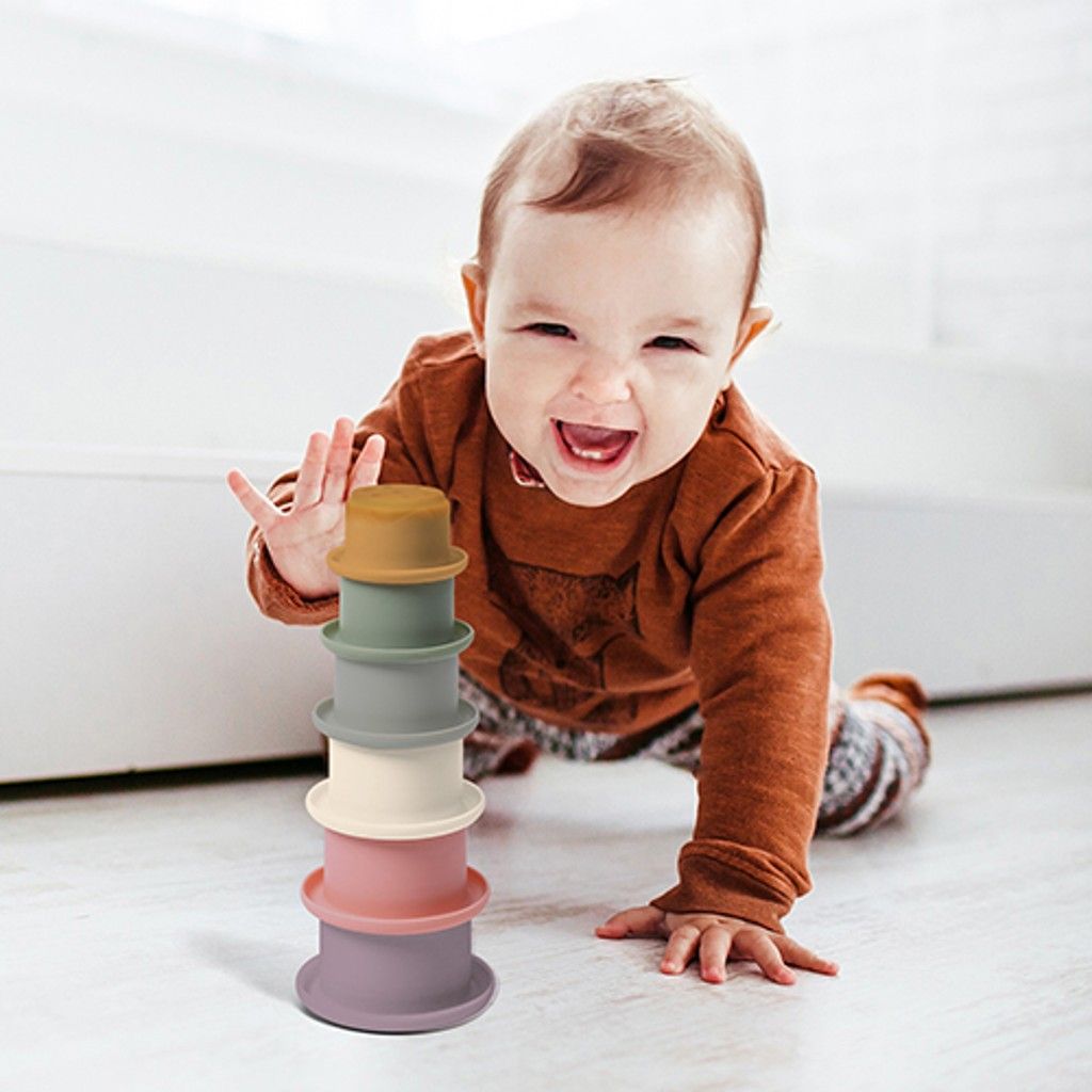 BABYONO Hračka stohovací pohárky silikonové 3m+ - obrázek 11