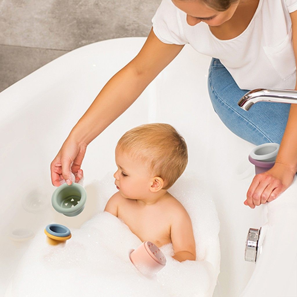 BABYONO Hračka stohovací pohárky silikonové 3m+ - obrázek 12