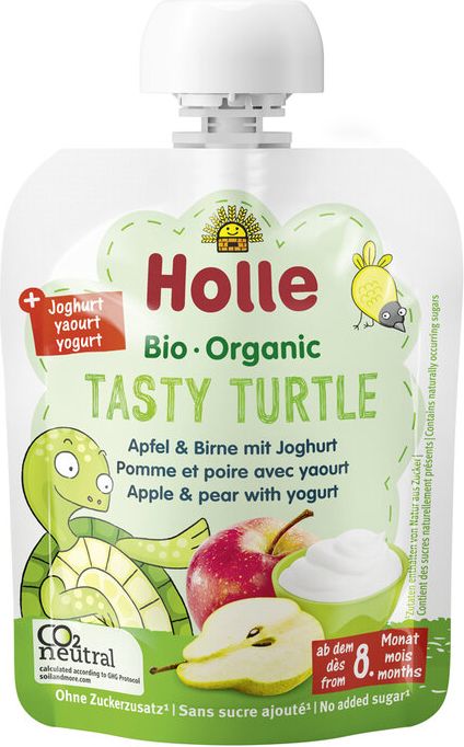 HOLLE BIO Tasty Turtle - dětské ovocné pyré s jogurtem - obrázek 1