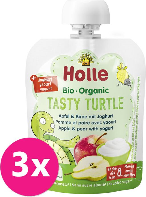 3x HOLLE BIO Tasty Turtle - dětské ovocné pyré s jogurtem - obrázek 1