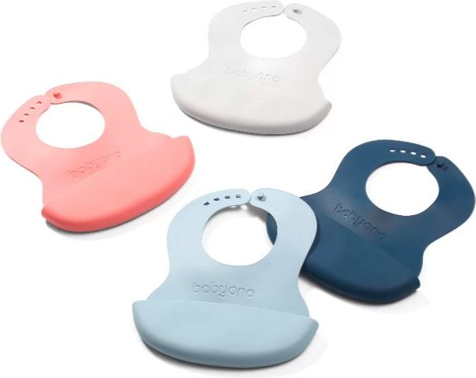 BABYONO Bryndák měkký plastový s kapsou bez BPA dark blue 6 m+ - obrázek 2