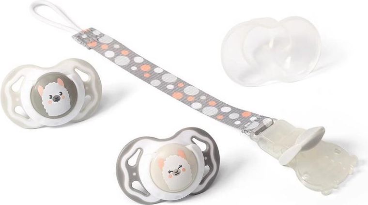 BABYONO Klip na dudlík 0 m+ šedo/oranžový - obrázek 3