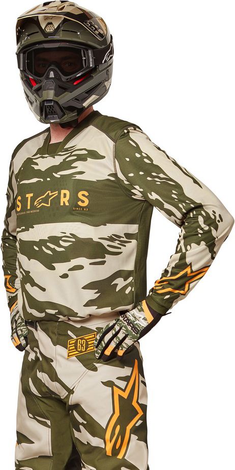 Alpinestars Racer Tactical zelená/pískový maskáč/mandarinka 2022 XL - obrázek 3