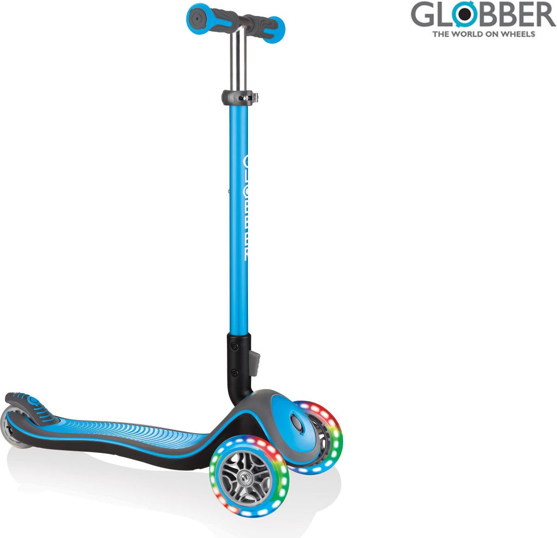 Globber Koloběžka Elite Deluxe Lights Sky Blue - obrázek 1