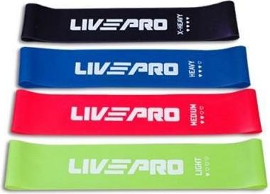 Odporová fitness aerobic guma LivePro SET 4 ks - obrázek 1