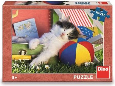 Dino Kotě odpočívá Puzzle 100 XL - obrázek 1