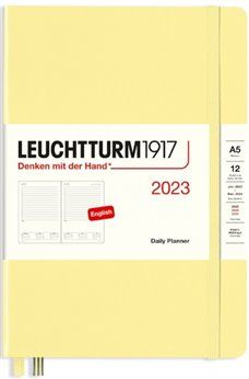 Denní diář Leuchtturm vanilla, Daily Planner Medium (A5) 2023, English - obrázek 1