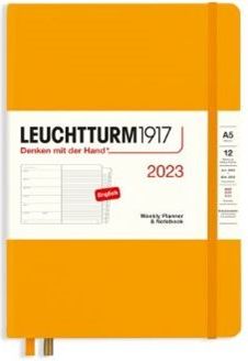 Diář Leuchtturm 2023 Rising Sun, Weekly Planner & Notebook Medium (A5) 2023, with extra booklet, English - obrázek 1