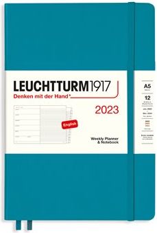 Diář Leuchtturm 2023 Ocean, Weekly Planner & Notebook Medium (A5) 2023, with extra booklet, English - obrázek 1