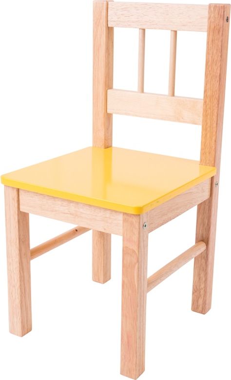 Bigjigs Toys Dřevěná židle žlutá - obrázek 1