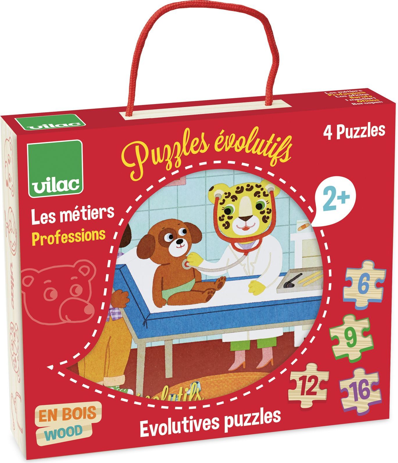 Vilac Dřevěné puzzle Povolání 4v1 - obrázek 2