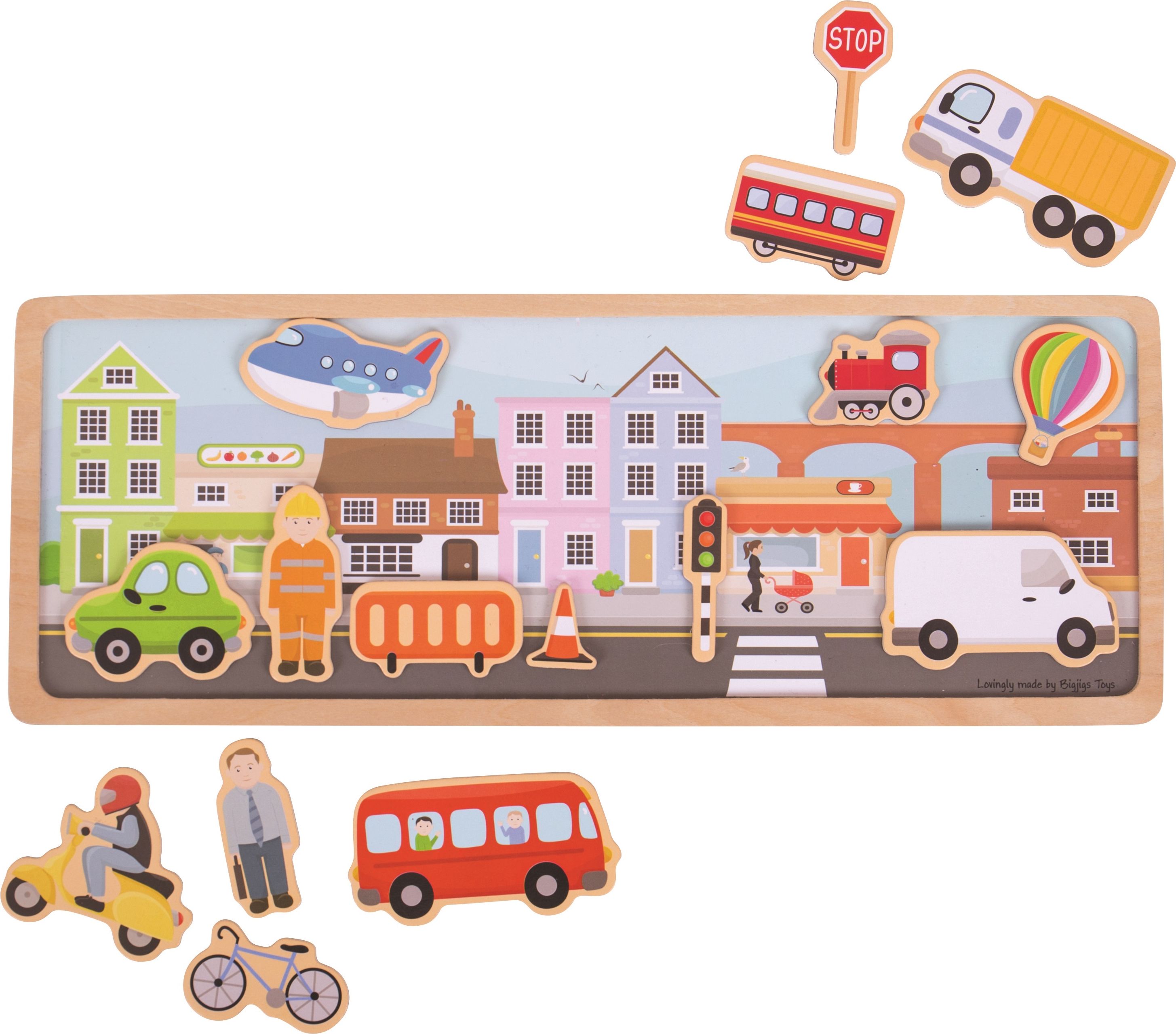 Bigjigs Toys Magnetické puzzle město - obrázek 1