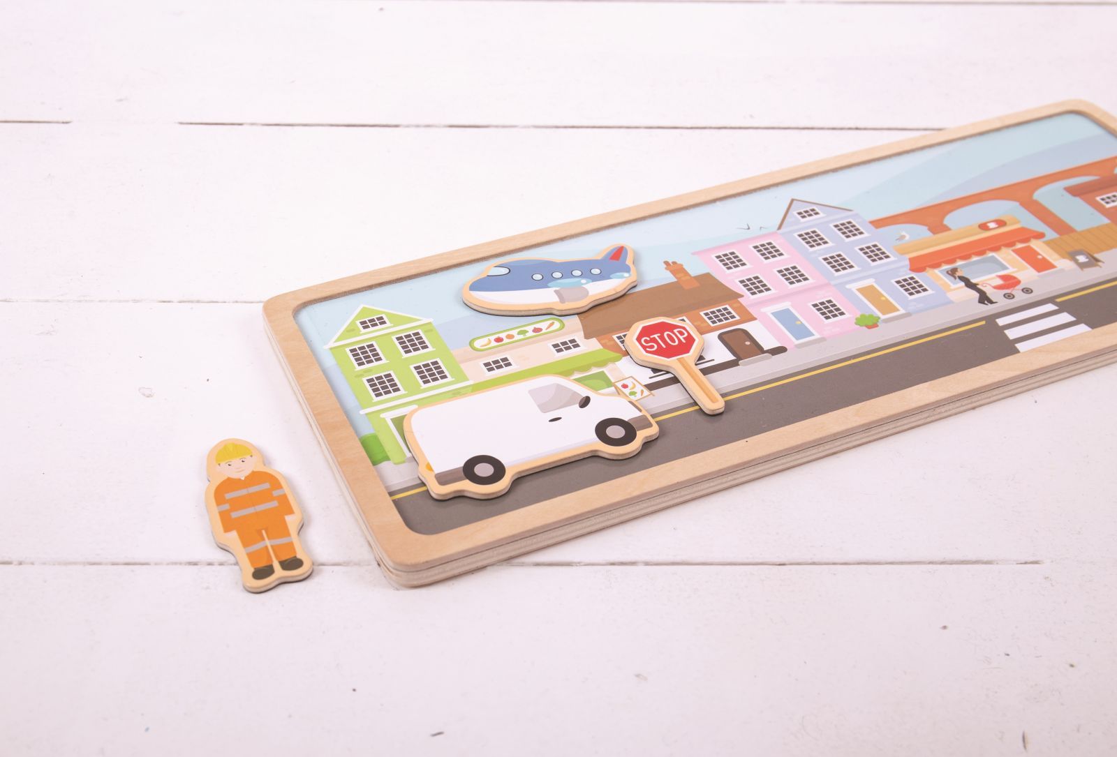 Bigjigs Toys Magnetické puzzle město - obrázek 2