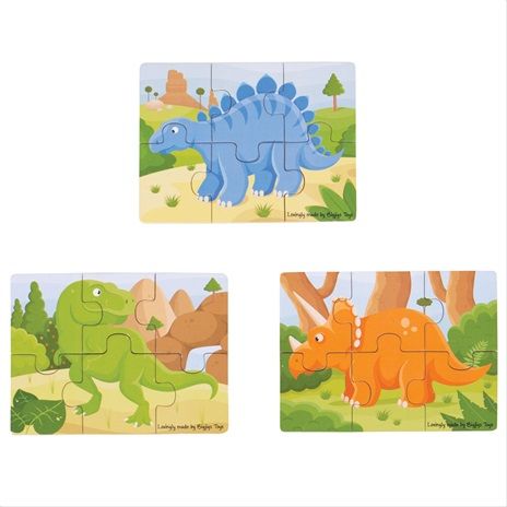 Bigjigs Toys puzzle 3v1 dinosauři - obrázek 1