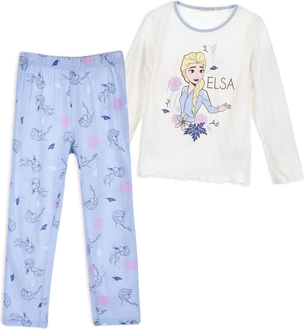Dívčí pyžamo z BIO bavlny DISNEY FROZEN FOREST bílé Velikost: 104 - obrázek 1