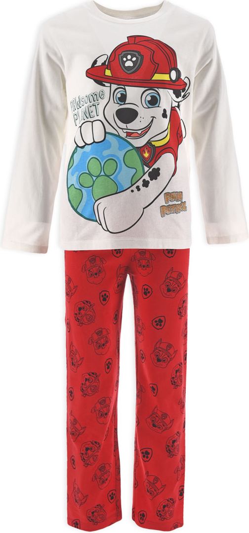 Dětské pyžamo z BIO bavlny PAW PATROL PAWSOME PLANET bílé Velikost: 98 - obrázek 1