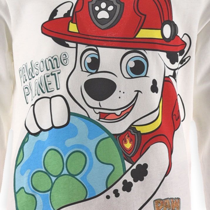 Dětské pyžamo z BIO bavlny PAW PATROL PAWSOME PLANET bílé Velikost: 98 - obrázek 2