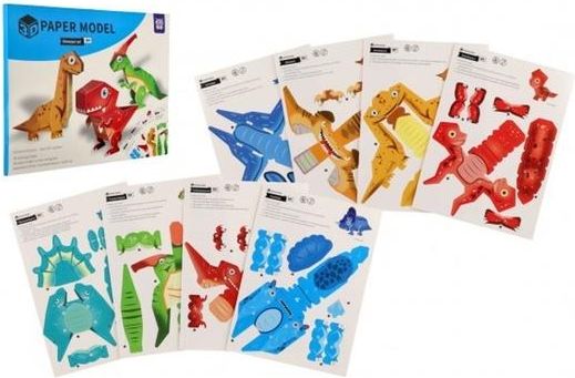 Modely 3D papírové dinosauři 8 ks v sáčku - obrázek 1