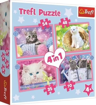 TREFL Puzzle Veselé kočičky 4v1 (35,48,54,70 dílků) - obrázek 1