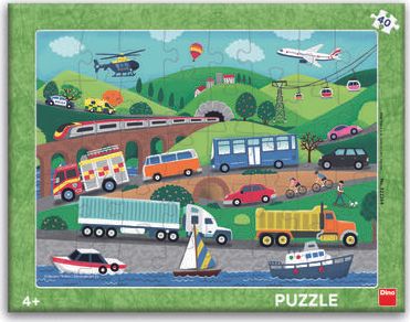 DINO Puzzle Dopravní prostředky 40 dílků - obrázek 1