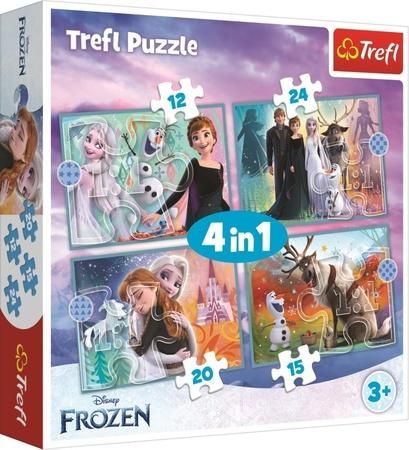 TREFL Puzzle Ledové království: Úžasný svět 4v1 (12,15,20,24 dílků) - obrázek 1
