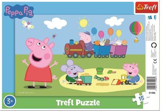 TREFL Puzzle Prasátko Peppa: Veselý vláček 15 dílků - obrázek 1