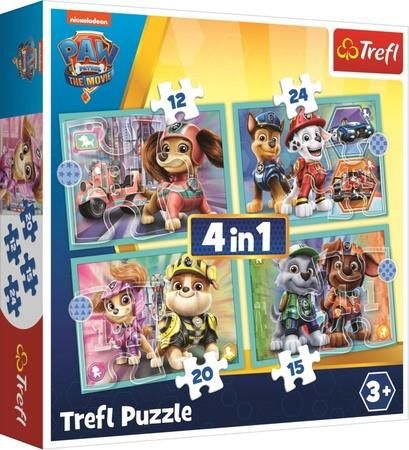 TREFL Puzzle Tlapková patrola ve filmu 4v1 (12,15,20,24 dílků) - obrázek 1