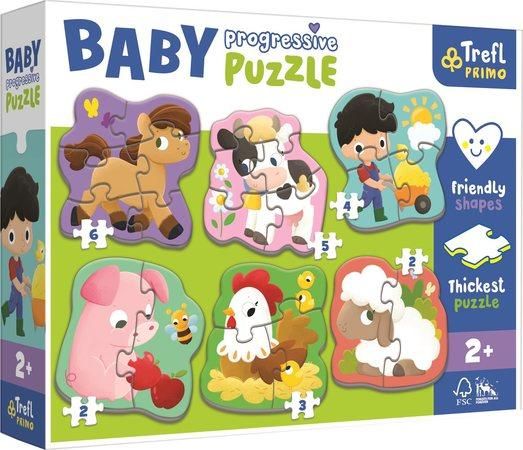TREFL Baby puzzle Zvířátka z farmy 6v1 (2-6 dílků) - obrázek 1