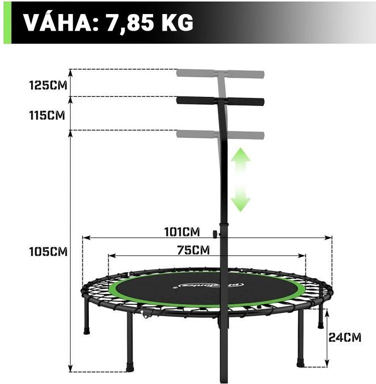 Physionics Fitness trampolína na doma i ven - 101 cm, modrá - obrázek 19