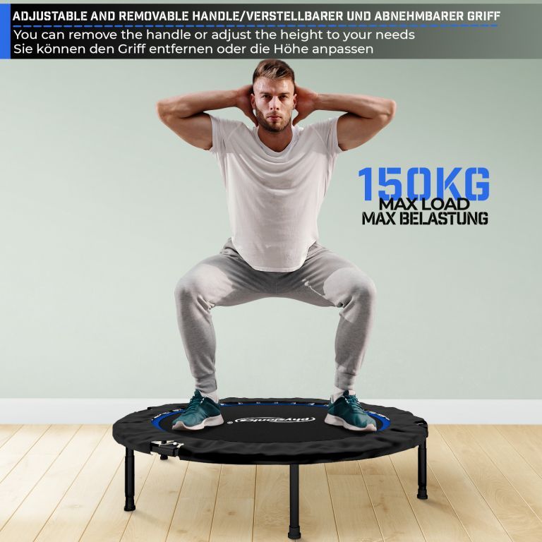 Physionics Fitness trampolína 101 cm, do 150 kg, modrá - obrázek 15
