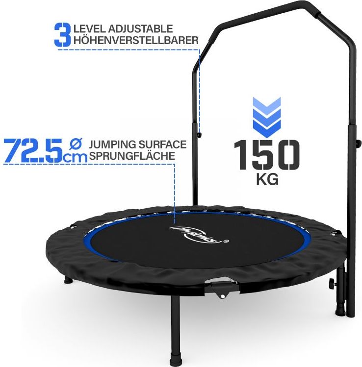 Physionics Fitness trampolína 101 cm, do 150 kg, modrá - obrázek 26