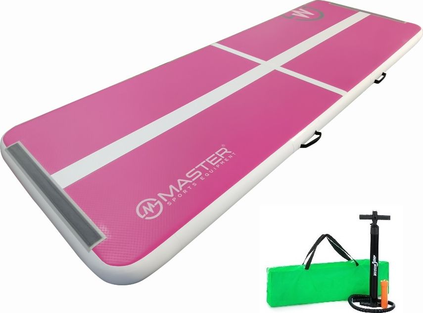Airtrack MASTER nafukovací žíněnka 300 x 100 x 10 cm - růžová - bílá - obrázek 1