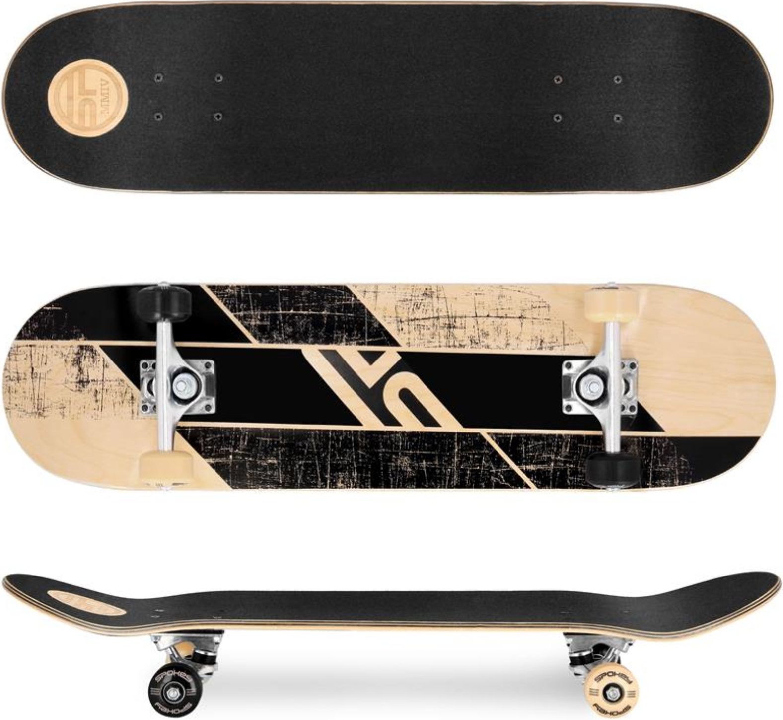 Skateboard SPOKEY Skalle Pro - černo-žlutý - obrázek 1