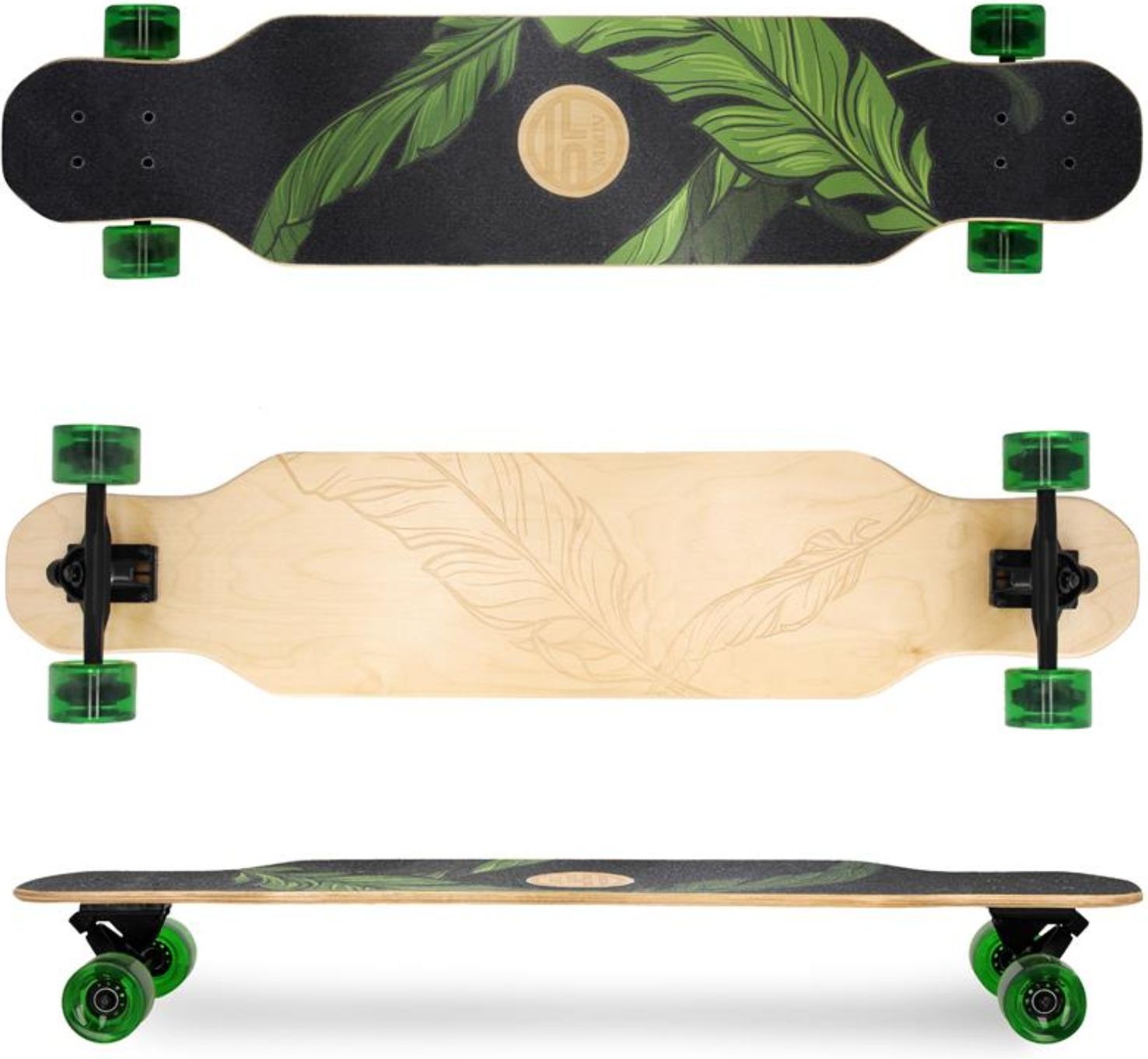 Longboard SPOKEY Longbay Pro zeleno-černý - obrázek 1