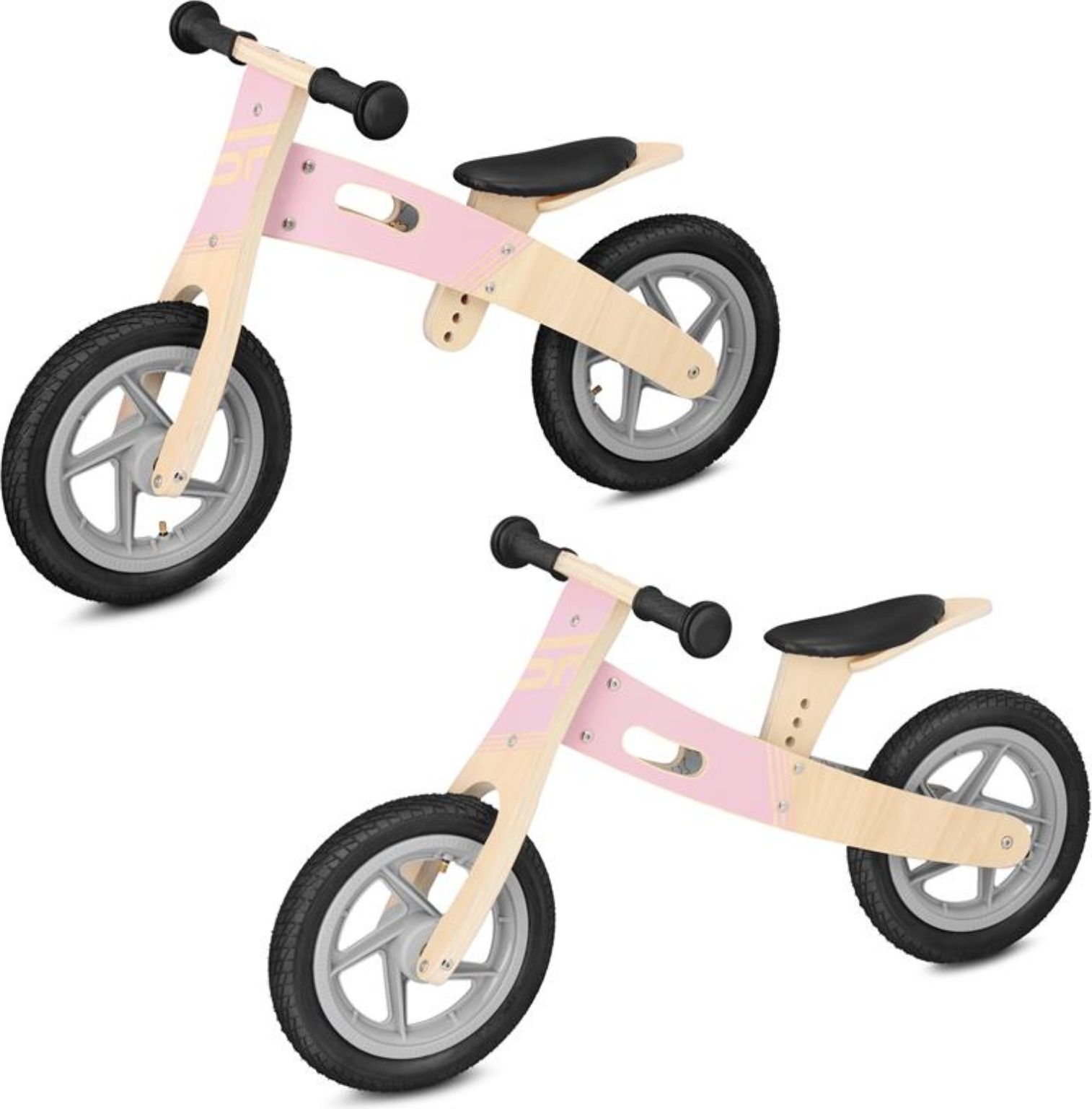 Dětské dřevěné odrážedlo SPOKEY Woo-Ride Duo - růžové - obrázek 1