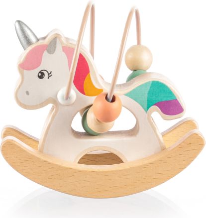 Zopa Dřevěný aktivity jednorožec, Pink