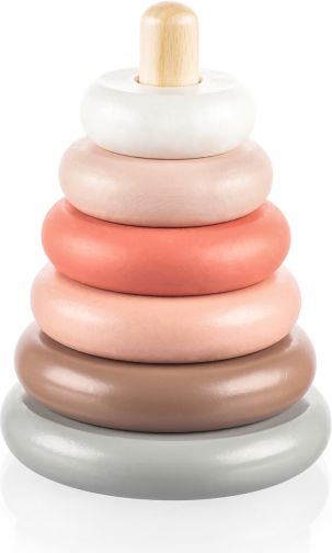 Zopa Dřevěné nasazovací kroužky, Pink