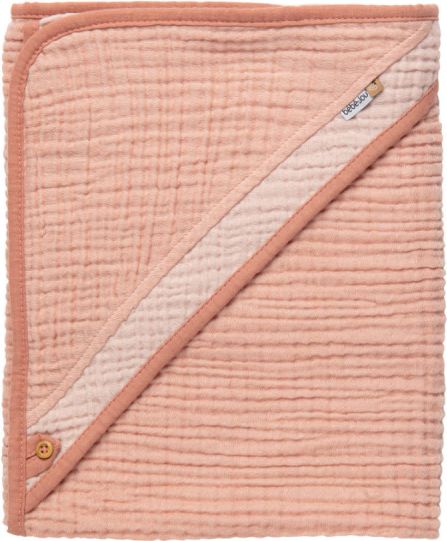 Bebe-Jou Mušelínový ručník s kapucí Pure Cotton Pink - obrázek 1