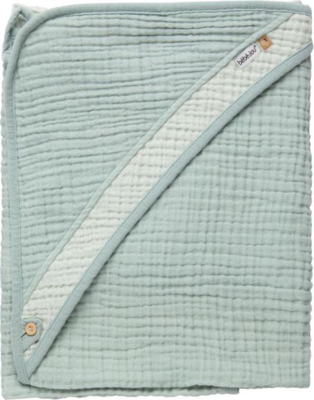 Bebe-Jou Mušelínový ručník s kapucí Pure Cotton Green - obrázek 1