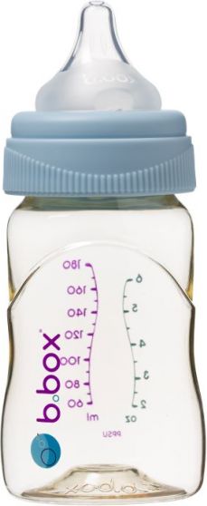 B.BOX Antikoliková kojenecká láhev 180 ml - modrá - obrázek 1