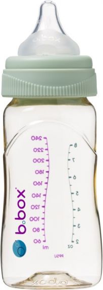 B.BOX Antikoliková kojenecká láhev 240 ml - zelená - obrázek 1
