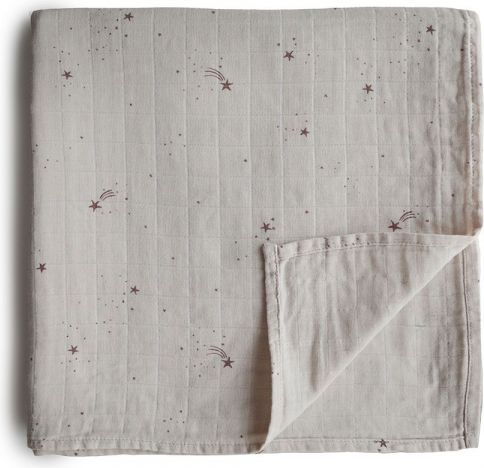 MUSHIE mušelínová zavinovačka z BIO bavlny, 120x120 cm - falling-stars - obrázek 1